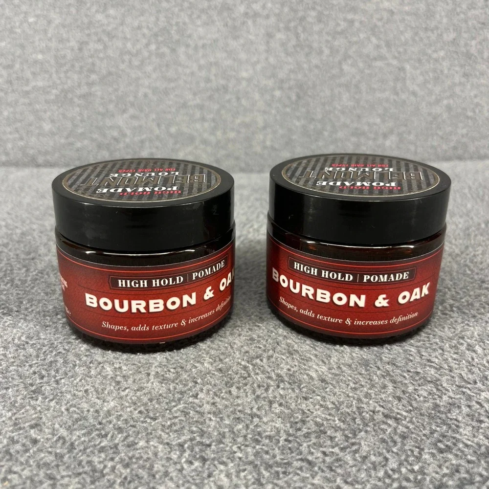 2x Belmont Lounge Pomade Men 4oz Bourbon Oak High Hold Texture Styling Wax READ